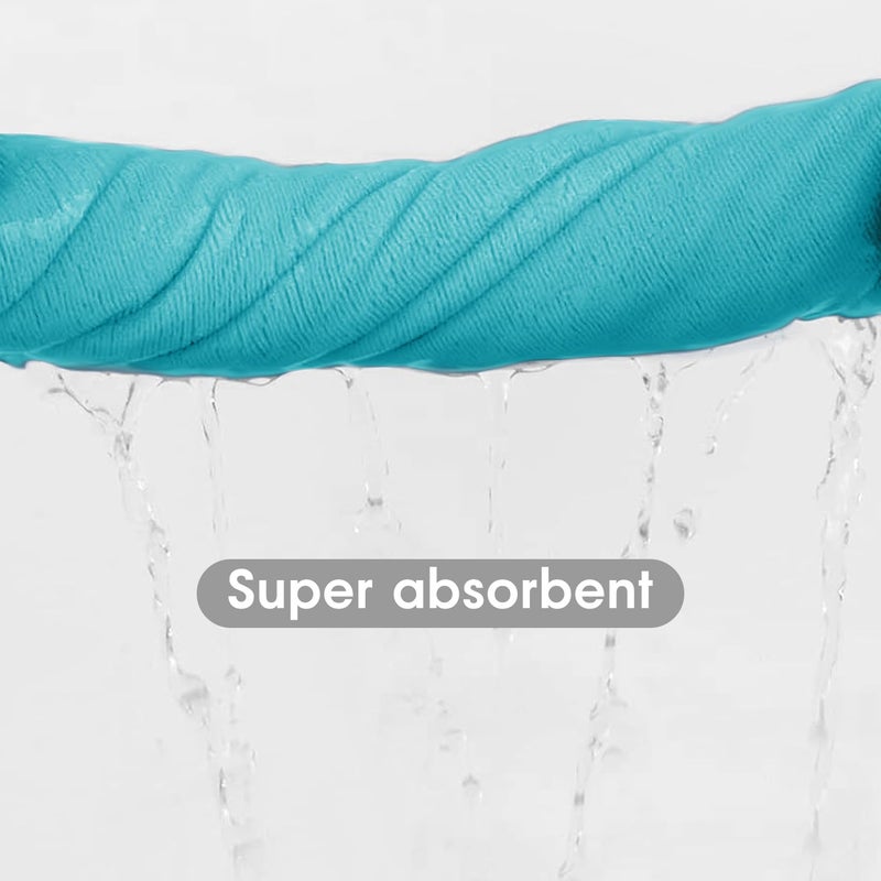 JML Bath Towel, Microfiber Towel Sets 2 Pack (30" x 60") - Large Size, Extra Absorbent, Quick Drying, Multipurpose Use as Bath Fitness Towel, Sports Towels, Yoga Towel, Aquamarine - Image 4